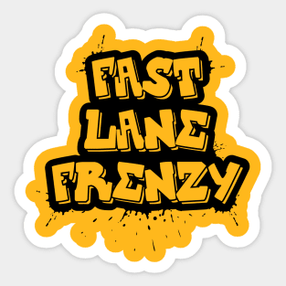 Fast Lane Frenzy Negative Space Design Sticker